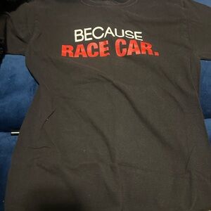 Women’s graphic Black 'Because Race Car' T-Shirt small